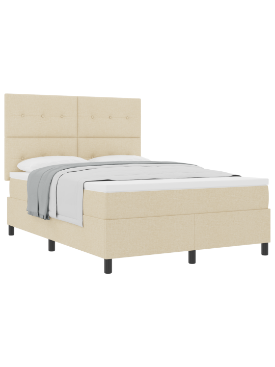 Box spring postel s matrací krémová 140 x 200 cm látka