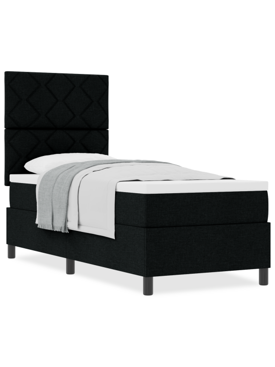Box spring postel s matrací černá 80x200 cm látka