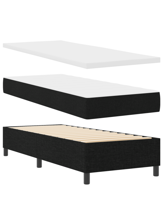 Box spring postel s matrací černá 80x200 cm látka