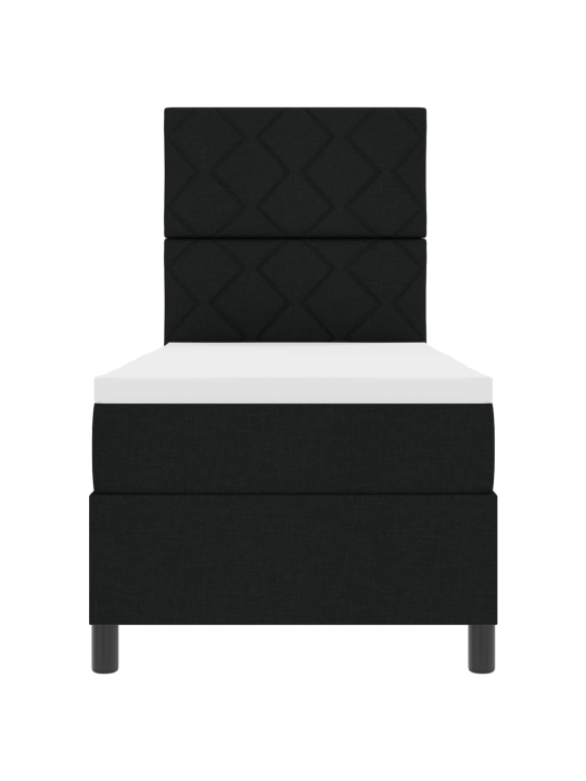 Box spring postel s matrací černá 80x200 cm látka