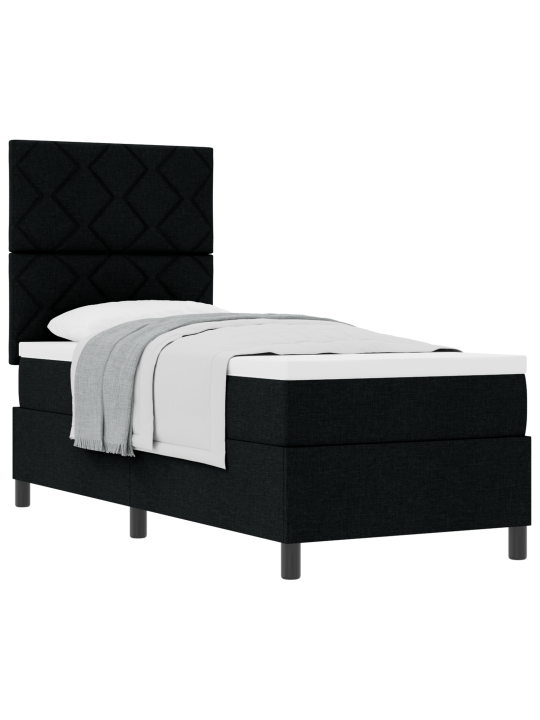 Box spring postel s matrací černá 80x200 cm látka