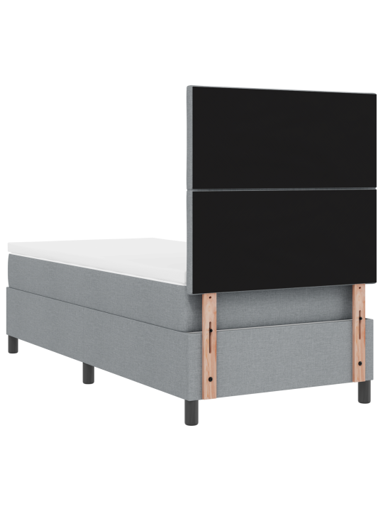 Box spring postel s matrací světle šedá jednolůžková tkanina