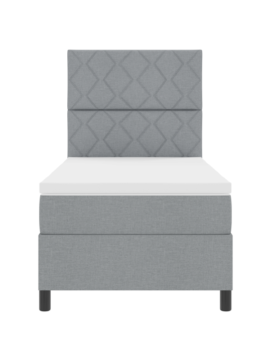 Box spring postel s matrací světle šedá jednolůžková tkanina
