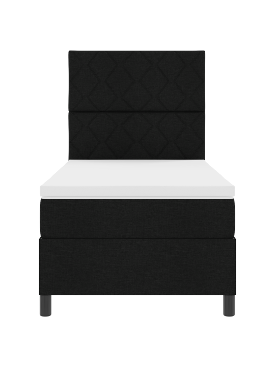 Box spring postel s matrací černá jednolůžková tkanina